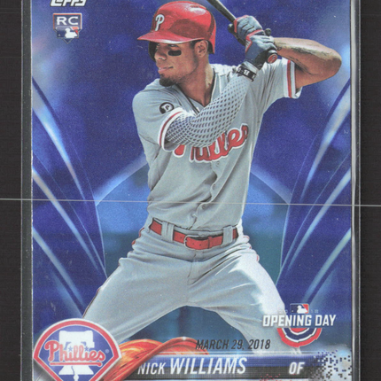 2018 Topps Opening Day Nick Williams #120 RC blue foil