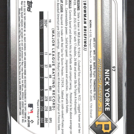 2025 Bowman Chrome Nick Yorke #97 Red RC