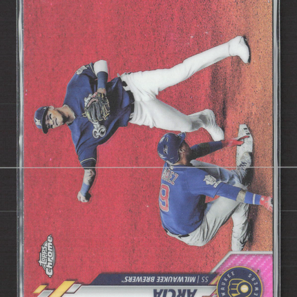 2020 Topps Chrome Orlando Arcia #140 Pink Refractor