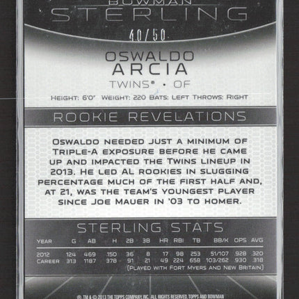 2013 Topps Bowman Sterling Oswaldo Arcia #4 Gold RC