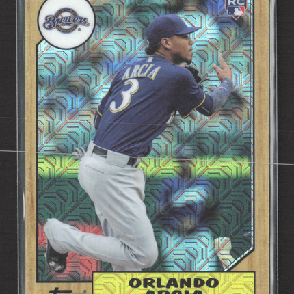 2017 Topps Silver Pack 1987 Design Chrome Orlando Arcia #87-OA Mojo Refractor RC