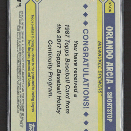 2017 Topps Silver Pack 1987 Design Chrome Orlando Arcia #87-OA Mojo Refractor RC