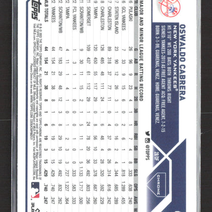 2023 Topps Chrome Oswaldo Cabrera #69 RC
