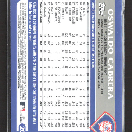 2023 Topps Oswaldo Cabrera #201 Blue RC