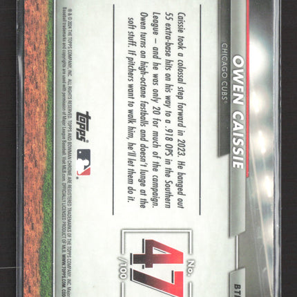 2024 Bowman Chrome Top 100 Owen Caissie #BTP-47