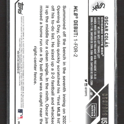 2023 Topps Update Series Oscar Colas #US205 Blue 099/999 RC