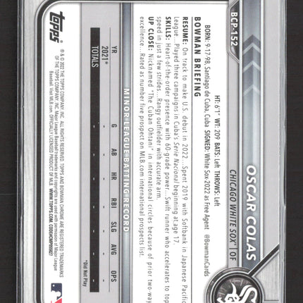 2022 Bowman Chrome Oscar Colas #BCP-152 1st Bowman