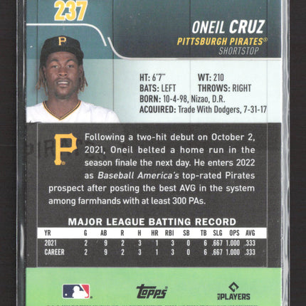 2022 Topps Stadium Club Chrome Oneil Cruz #237 RC
