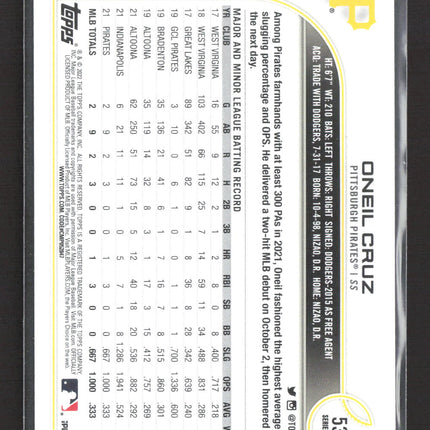 2022 Topps Series 2 Oneil Cruz #537 RC