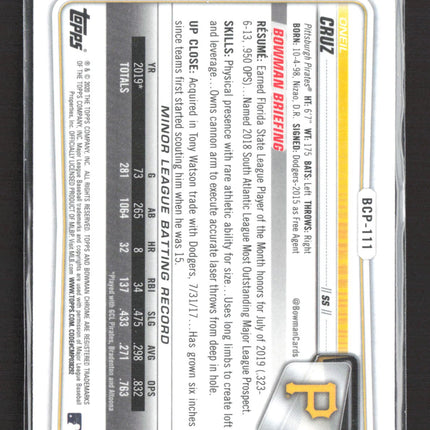 2020 Topps Bowman Chrome Oneil Cruz #BCP-111