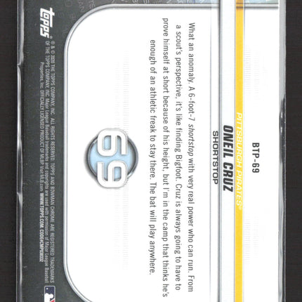 2020 Bowman Chrome Bowman Scouts Top 100 Oneil Cruz #BTP-69