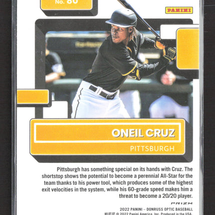 2022 Panini Donruss Optic Prizm Oneil Cruz #80 Pink