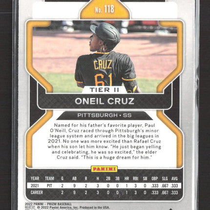 2022 Panini Prizm Tier II Oneil Cruz #118 RC