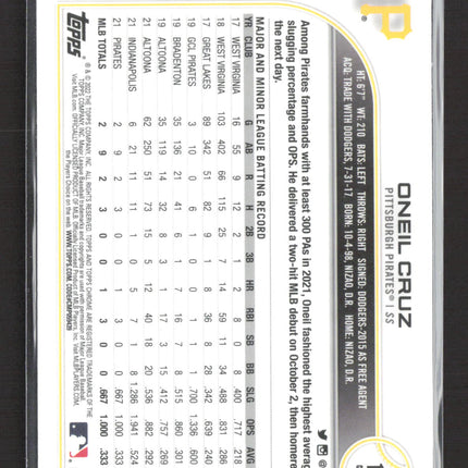 2022 Topps Chrome Oneil Cruz #128 RC