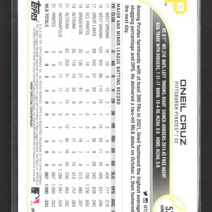 2022 Topps Series 2 Oneil Cruz #537 RC