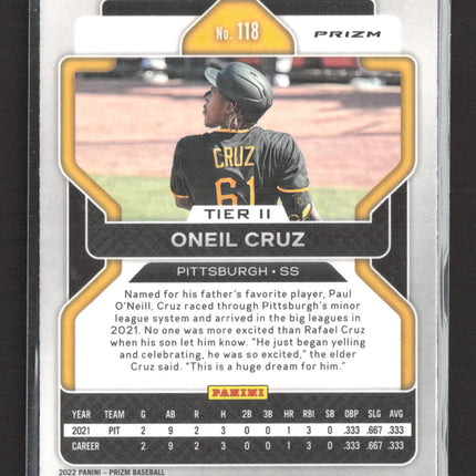 2022 Panini Prizm Oneil Cruz #118 Red White Blue RC