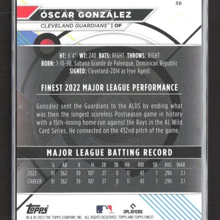 2023 Topps Finest Óscar González #38 Purple Refractor RC 133/250
