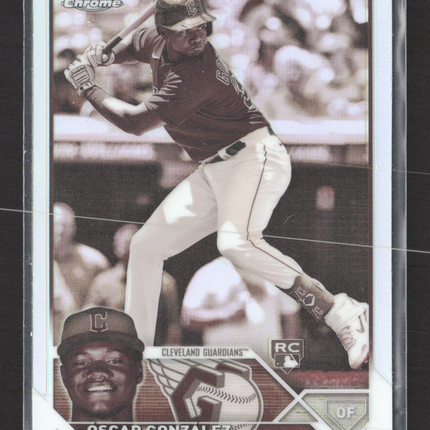 2023 Topps Chrome Oscar Gonzalez #207 Sepia Refractor RC