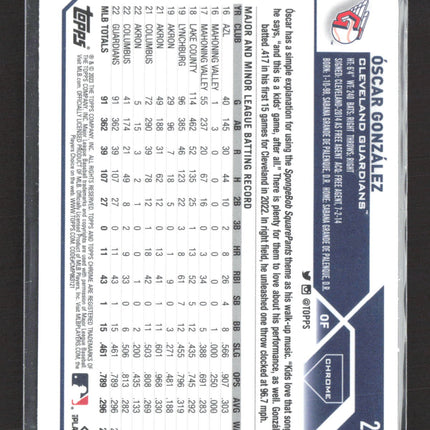 2023 Topps Chrome Oscar Gonzalez #207 Sepia Refractor RC