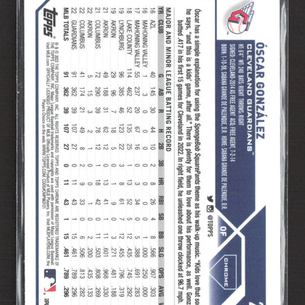 2023 Topps Chrome Oscar Gonzalez #207 RC