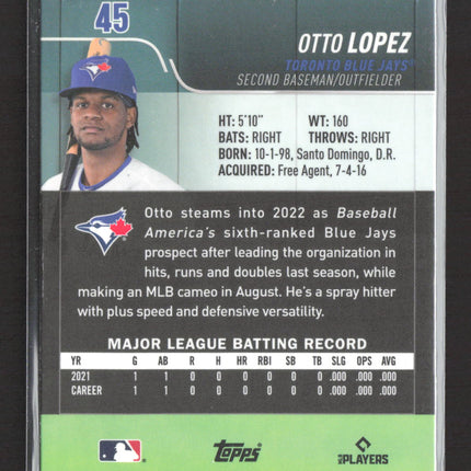 2022 Topps Stadium Club Chrome Otto Lopez #45 RC