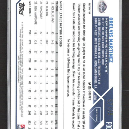 2023 Topps Chrome Pro Debut Orelvis Martinez #PDC-20 Refractor