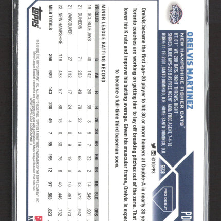 2023 Topps Chrome Pro Debut Orelvis Martinez #PDC-20