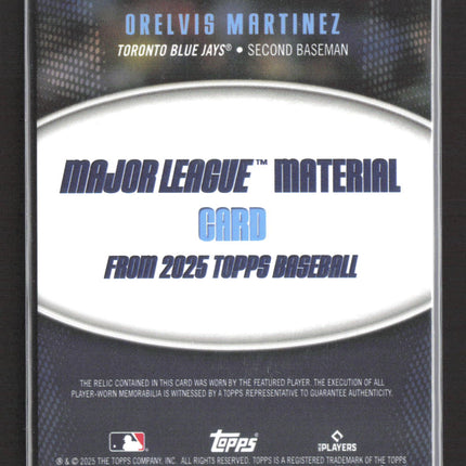 2025 Topps Major League Material Orelvis Martinez #MLM-OM jersey RC