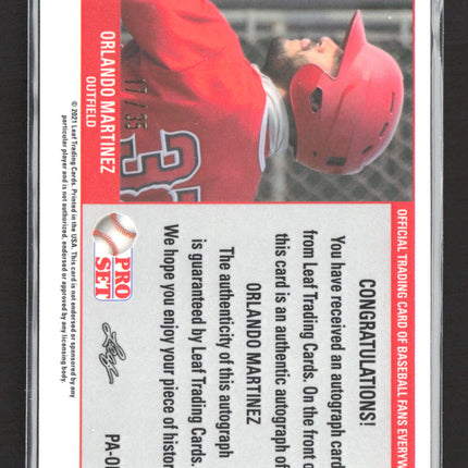 2021 Leaf Pro Set Orlando Martinez #PA-OM2 RC auto /35