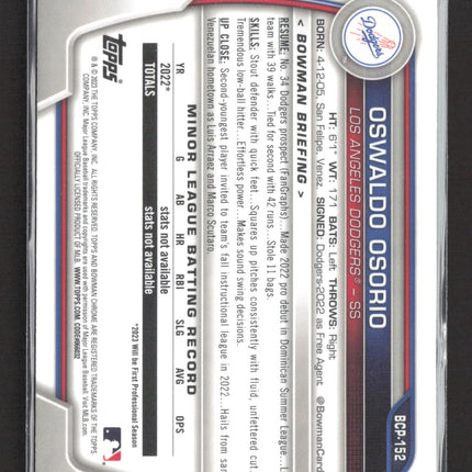 2023 Bowman Chrome Oswaldo Osorio #BCP-152 Mojo Refractor