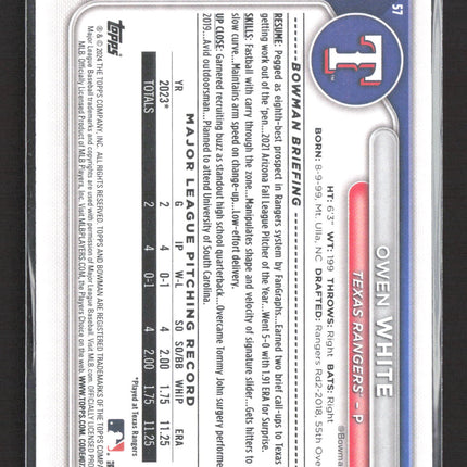 2024 Bowman Owen White #57