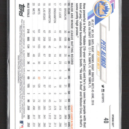 2021 Topps Opening Day Pete Alonso #40 Blue Foil