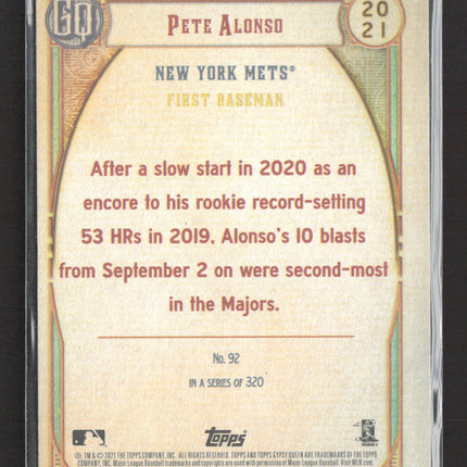 2021 Topps Gypsy Queen Pete Alonso #92 Green