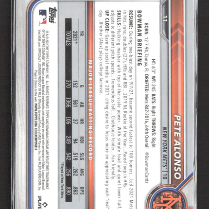 2022 Bowman Chrome Pete Alonso #11