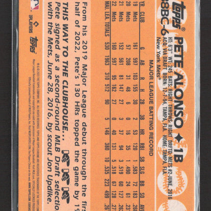 2023 Topps Chrome 1988 Topps Baseball Pete Alonso #88BC-6