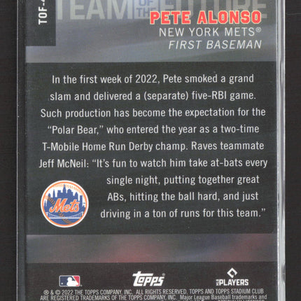 2022 Topps Stadium Club Chrome Team of the Future Pete Alonso #TOF-4