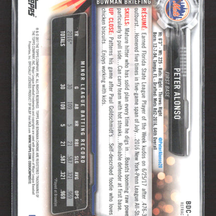 2017 Topps Bowman Chrome Peter Alonso #BDC-83 Refractor