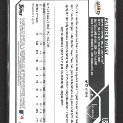 2023 Topps Chrome Update Series Patrick Bailey #USC217 RC