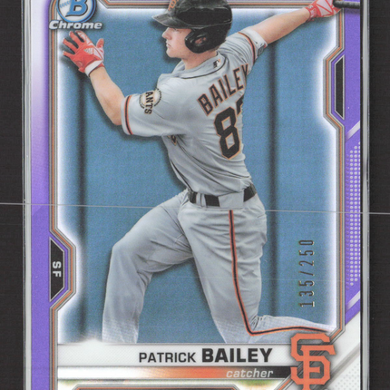 2021 Bowman Chrome Patrick Bailey #BCP-230 Purple Refractor 135/250