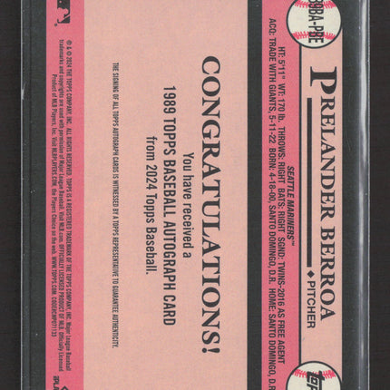 2024 Topps 1989 Topps Baseball Autograph Prelander Berroa #89BA-PBE RC