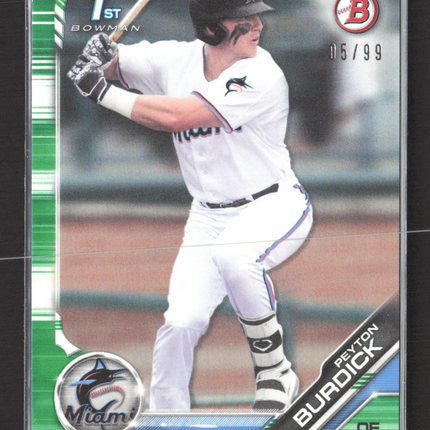 2019 Bowman Draft Peyton Burdick #BD-74 Green 1st Bowman 05/99