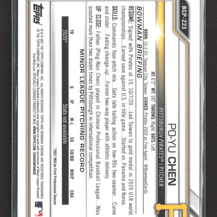 2021 Topps Bowman Chrome Po-Yu Chen #BCP-223 Mojo Refractor