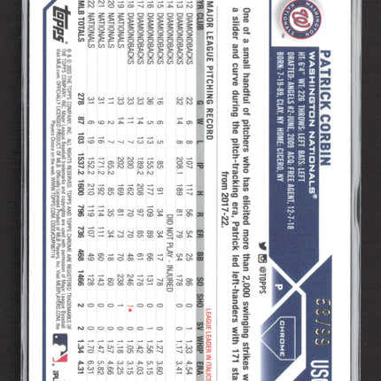 2017 Topps Chrome Patrick Corbin #USC70 Green 58/99
