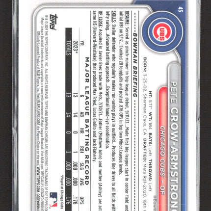 2024 Bowman Chrome Pete Crow-Armstrong #45 RC