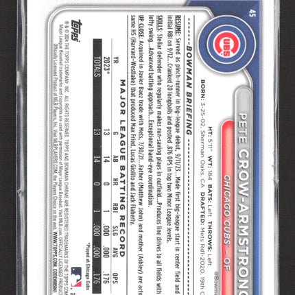 2024 Topps Bowman Chrome Pete Crow-Armstrong #45 RC