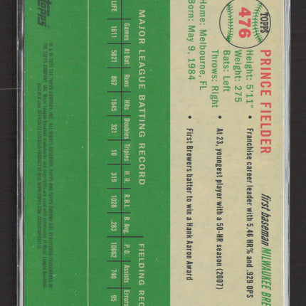 2023 Topps Heritage Chrome Prince Fielder #476