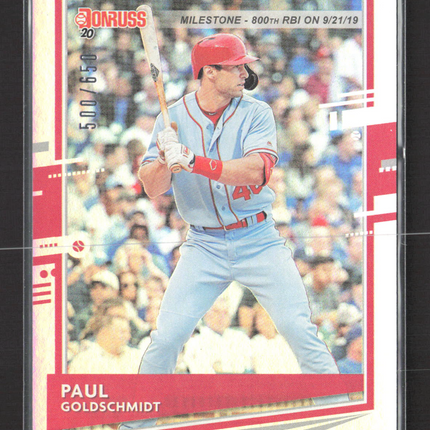 2020 Panini Donruss Paul Goldschmidt #127 Milestone /650