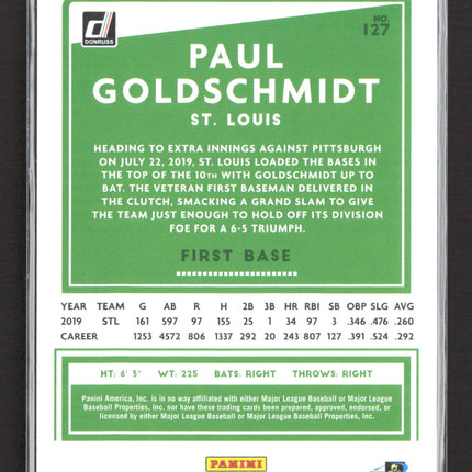 2020 Panini Donruss Paul Goldschmidt #127 Milestone /650