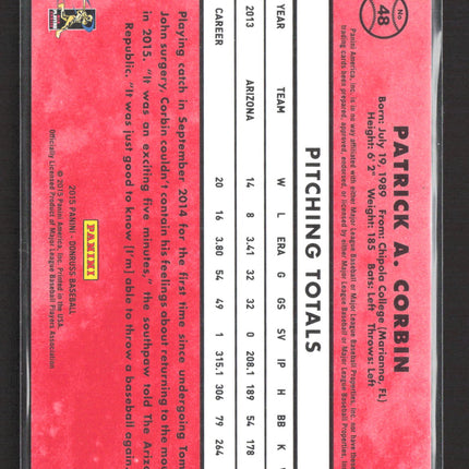 2015 Panini Donruss Patrick Corbin #48 Press Proof 98/99