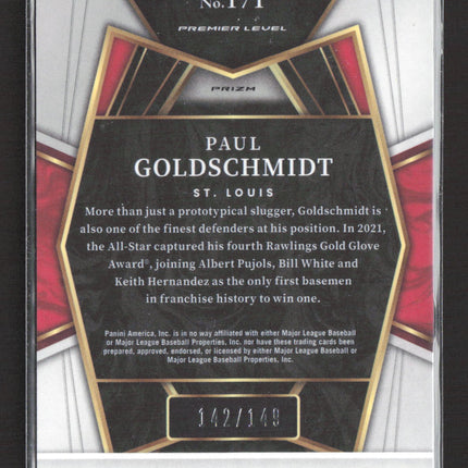 2022 Panini Select Prizm Paul Goldschmidt #171 Light Blue 142/149